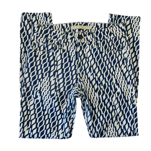 Joe’s Jeans High Water Ankle Pants Royal Diamond Blue White Size 25 - Picture 2 of 8